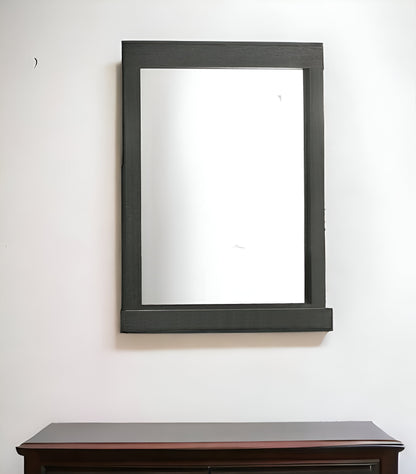 Miroir de commode avec cadre en chêne gris de 43 po