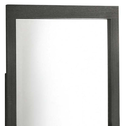 Miroir de commode avec cadre en chêne gris de 43 po