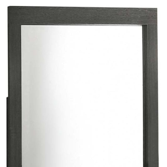 Miroir de commode avec cadre en chêne gris de 43 po