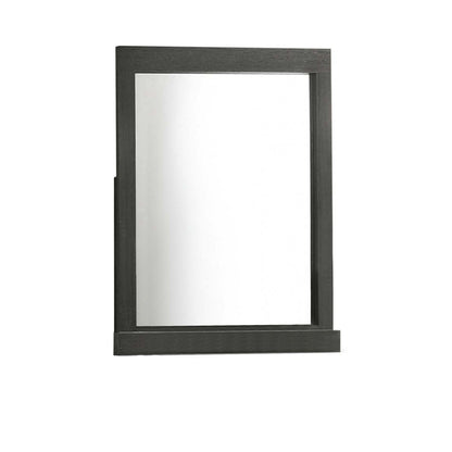 Miroir de commode avec cadre en chêne gris de 43 po