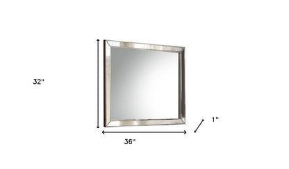 Miroir de commode avec cadre en platine de 32 po