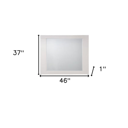 Miroir de commode carré blanc brillant de 37 po