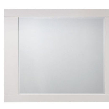 Miroir de commode carré blanc brillant de 37 po