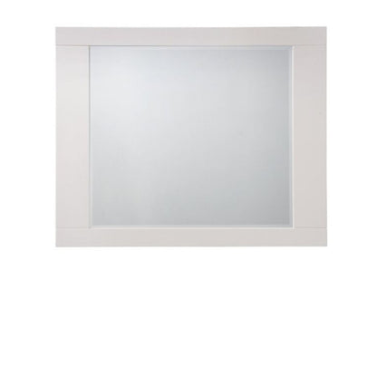 Miroir de commode carré blanc brillant de 37 po