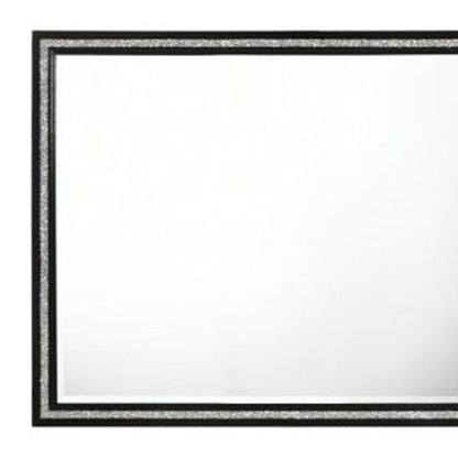 Miroir de commode noir patiné de 35 po