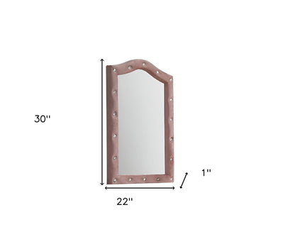 Miroir de commode en tissu rose de 30 po