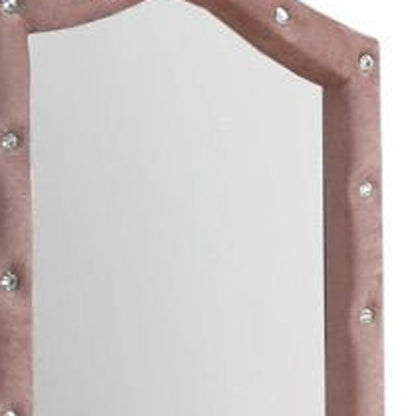 Miroir de commode en tissu rose de 30 po