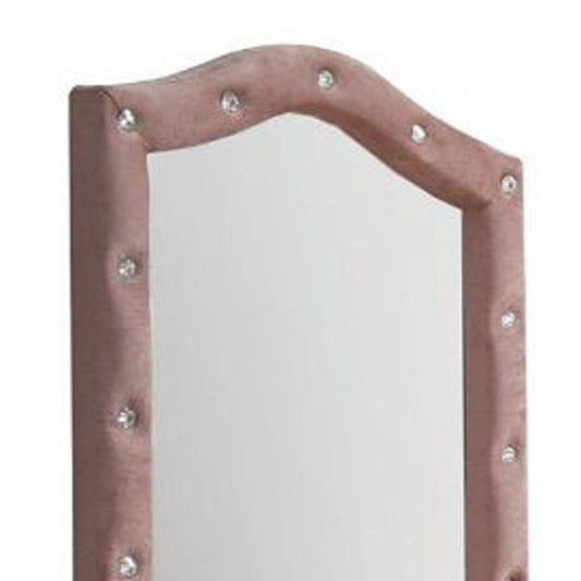 Miroir de commode en tissu rose de 30 po