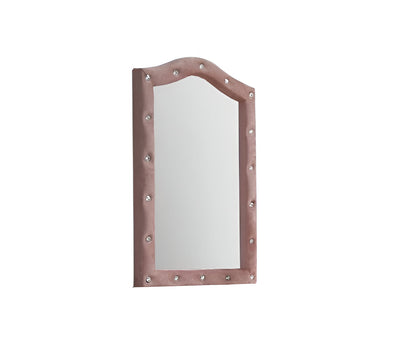 Miroir de commode en tissu rose de 30 po