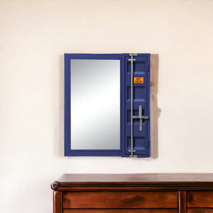 Miroir de commode 32" avec finition bleue