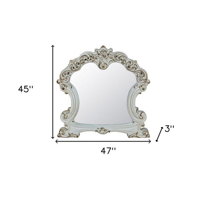 Miroir de commode irrégulier au fini perle antique de 45 po