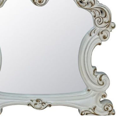 Miroir de commode irrégulier au fini perle antique de 45 po