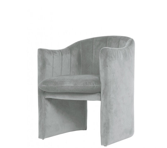 Chaise de salle à manger rembourrée en velours gris