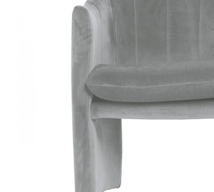 Chaise de salle à manger rembourrée en velours gris