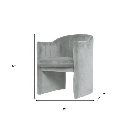 Chaise de salle à manger rembourrée en velours gris