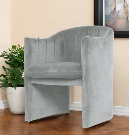 Chaise de salle à manger rembourrée en velours gris