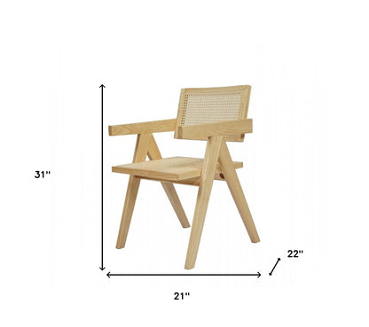 Chaise de salle à manger à dossier ouvert en bois naturel