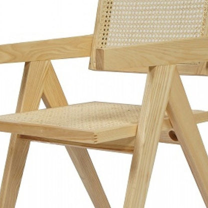 Chaise de salle à manger à dossier ouvert en bois naturel