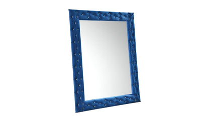 Miroir décoratif en velours bleu de 74 po