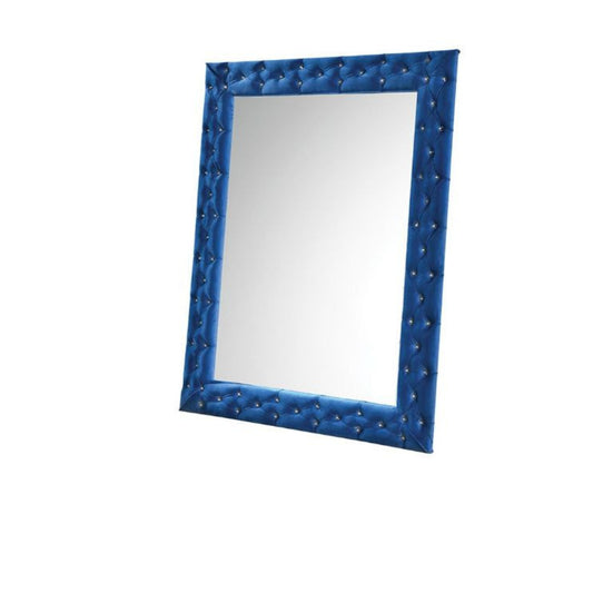 Miroir décoratif en velours bleu de 74 po