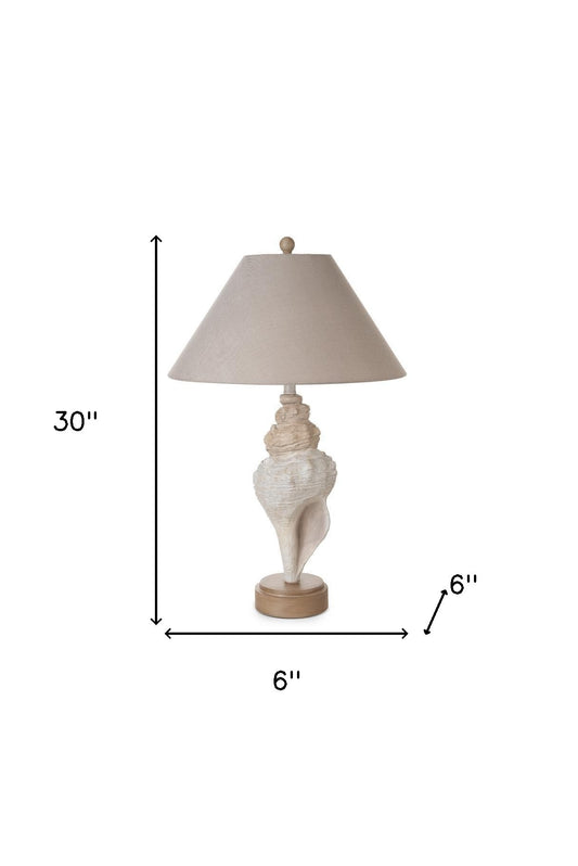 Lot de deux lampes de table fantaisie beiges et brunes de 30 po de style côtier avec abat-jour empire beige