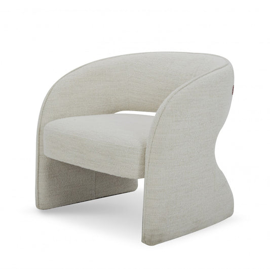 Fauteuil texturé de couleur unie crème de 31 po