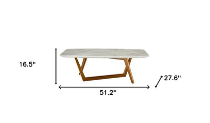 Table basse rectangulaire en noyer et carreaux de céramique blancs de 51 po