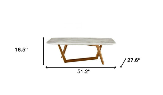 Table basse rectangulaire en noyer et carreaux de céramique blancs de 51 po