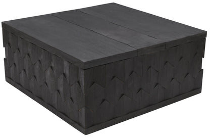 Table basse carrée en bois massif gris foncé vieilli de 40 po