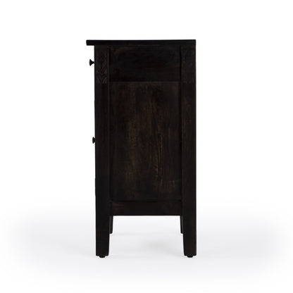 Table d'appoint en bois massif brun naturel de 24 po avec porte et tiroir