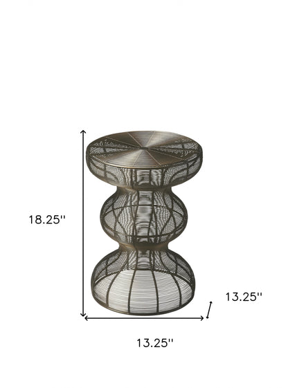 Table d'appoint ronde en fer courbé en bronze de 18 po