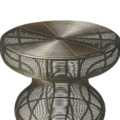 Table d'appoint ronde en fer courbé en bronze de 18 po