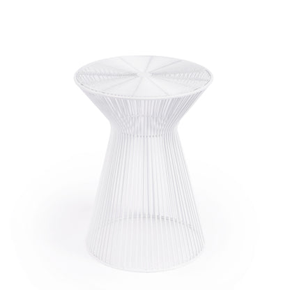 Table d'appoint ronde en fer blanc cintrée de 18 po