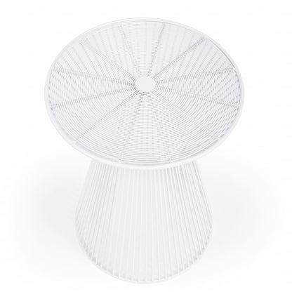 Table d'appoint ronde en fer blanc cintrée de 18 po