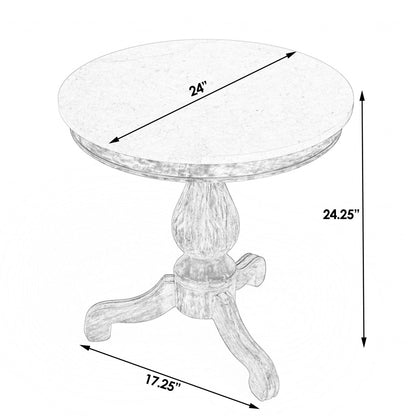 Table d'appoint ronde en marbre brun clair de 24 po