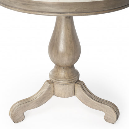 Table d'appoint ronde en marbre brun clair de 24 po