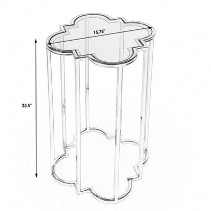 Table d'appoint de forme libre en verre doré et noir de 24 po