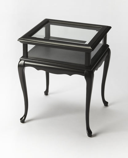 Table d'appoint en verre noir de 25 po