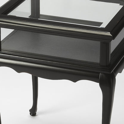 Table d'appoint en verre noir de 25 po