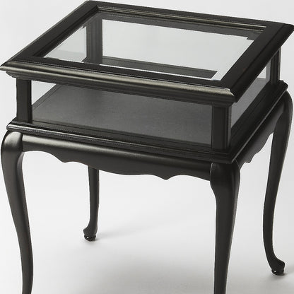 Table d'appoint en verre noir de 25 po