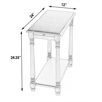 Table d'appoint marron de 24 po avec étagère