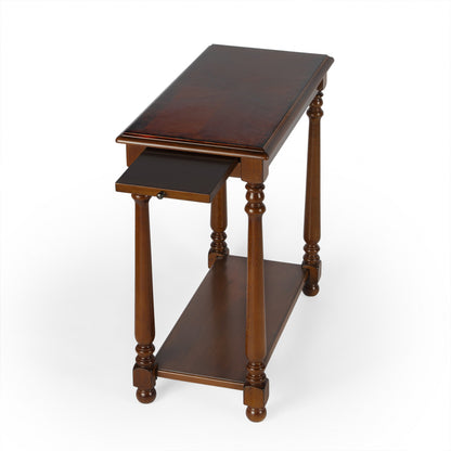 Table d'appoint marron de 24 po avec étagère