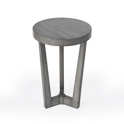 Table d'appoint ronde en bois manufacturé gris de 24 po