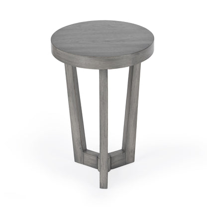 Table d'appoint ronde en bois manufacturé gris de 24 po