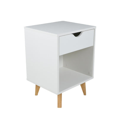 22" White One Drawer Nightstand