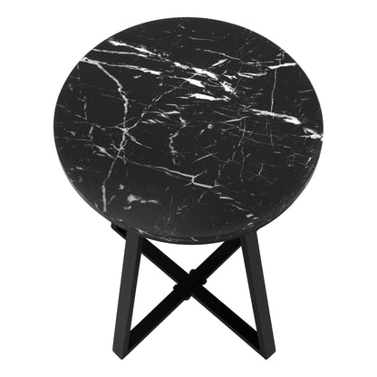 22" Black Round End Table