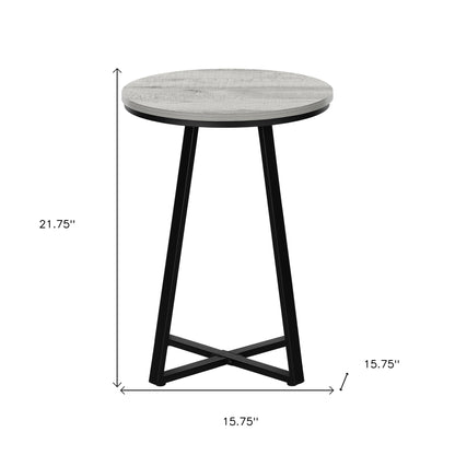 Table d'appoint ronde noire et grise de 22 po