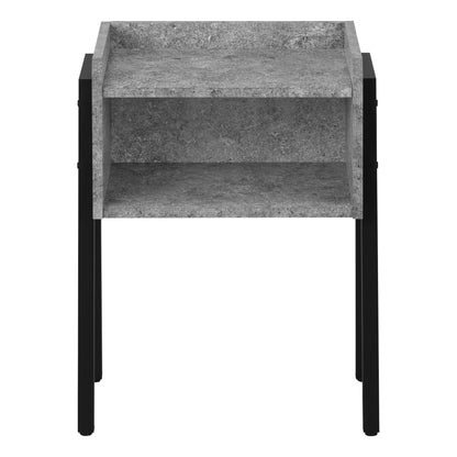 23" Black And Gray End Table With Shelf