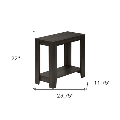 Table d'appoint en bois brun de 22 po avec étagère