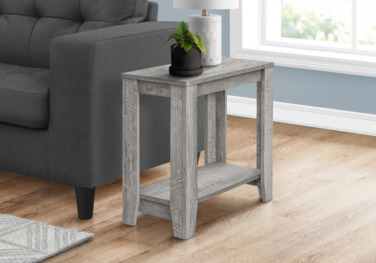 Table d'appoint en bois gris de 22 po avec étagère